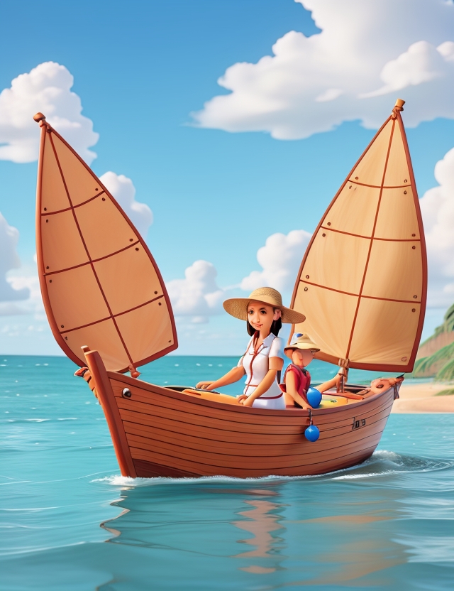 3D Animation Style Tourism in a boat 0